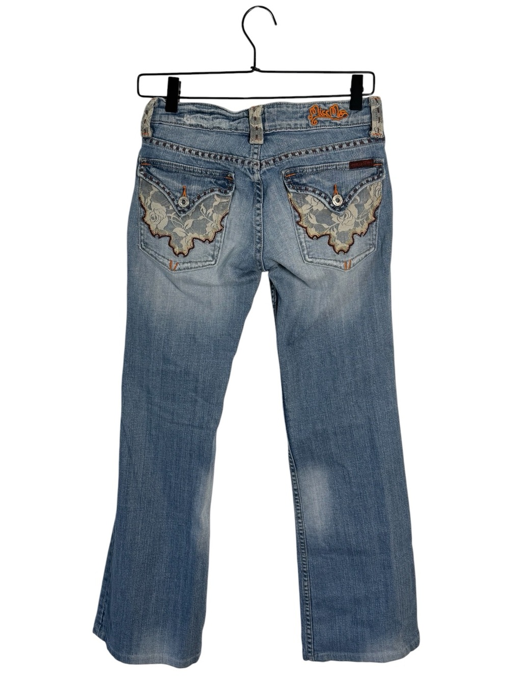 Miss Me Reno Light Bootcut Lace Trim Jeans Embellished 27